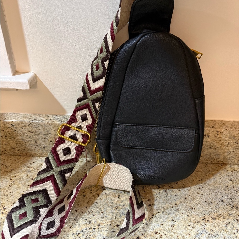 Black Leather Crossbody Bag